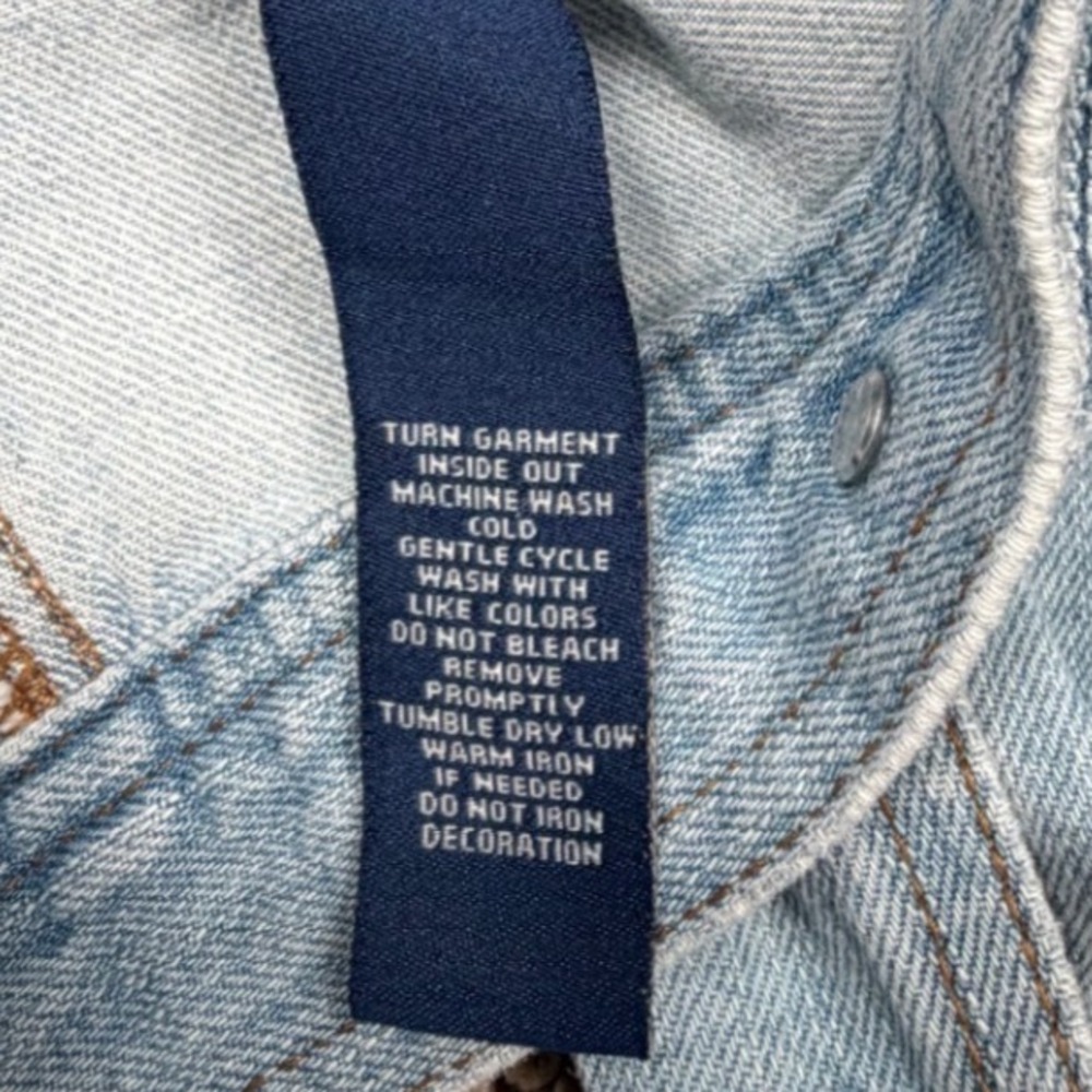 Chaps Light Wash Denim Trucker Jacket Embroidered Western Womens Large Blue - Picture 10 of 12